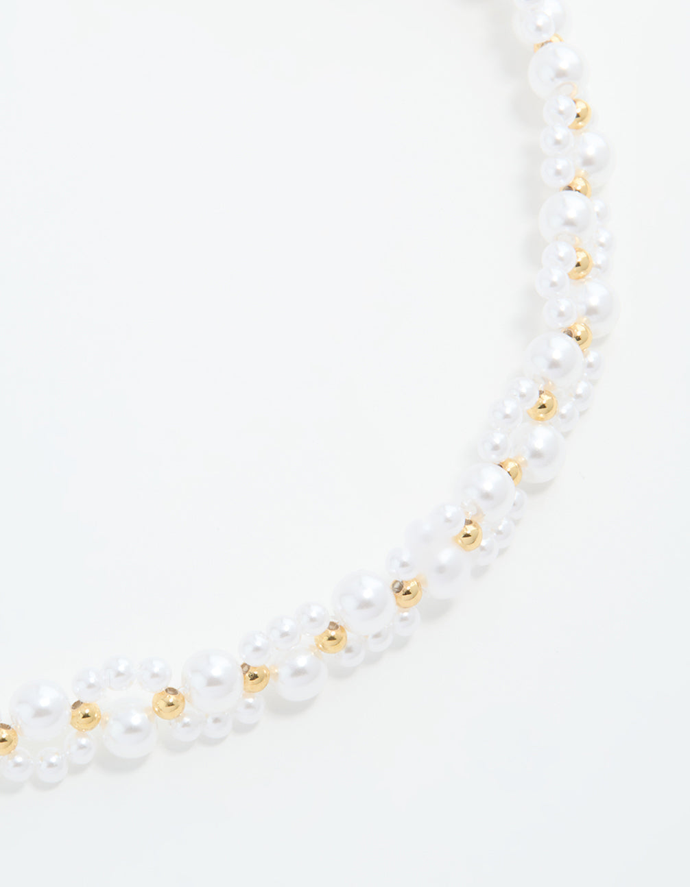 Gold Plated Pearl Choker Necklace
