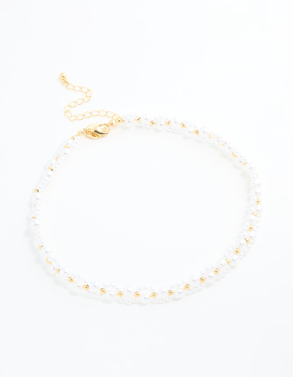 Gold Plated Pearl Choker Necklace