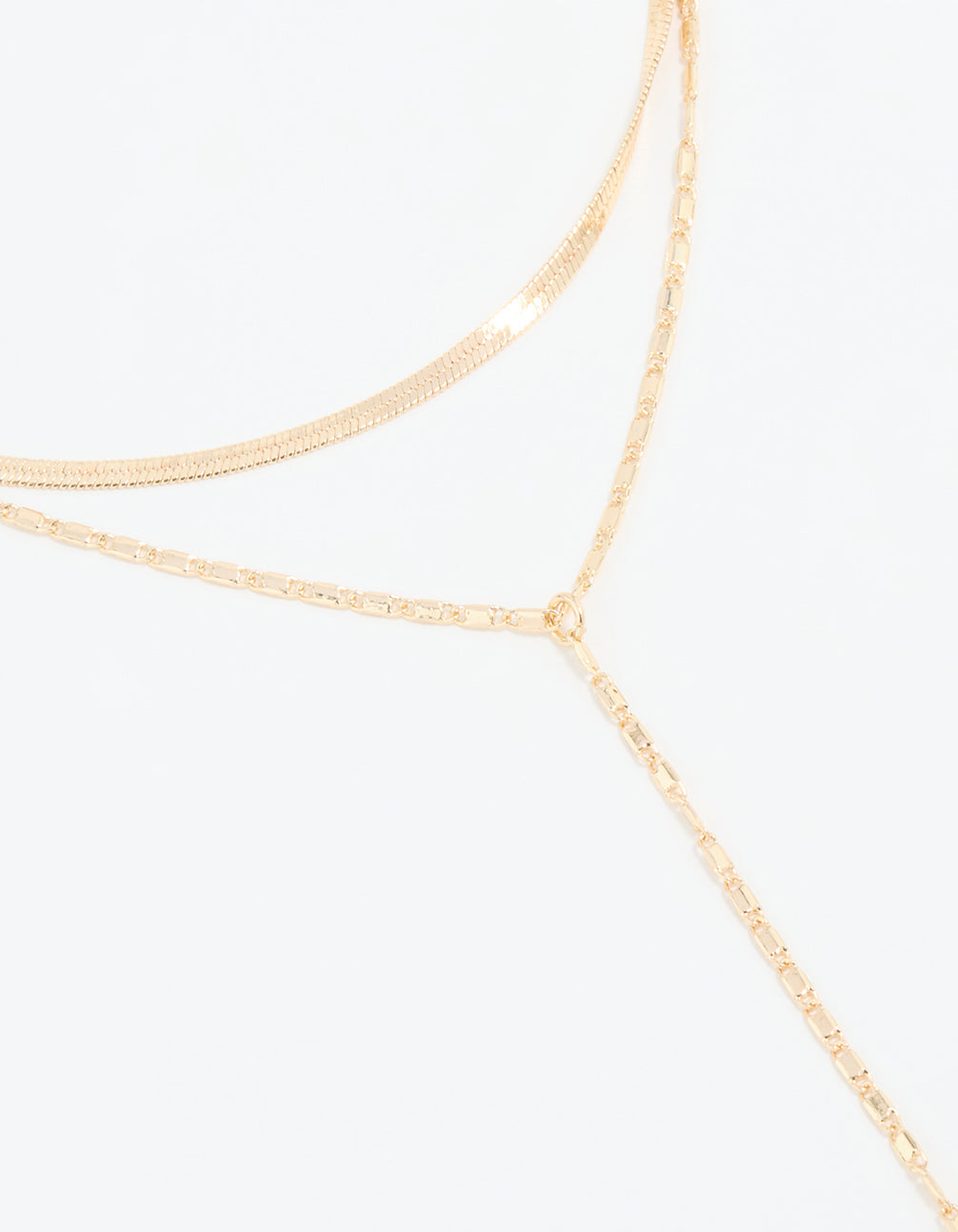 Gold Snake Chain Layered Y-Necklace