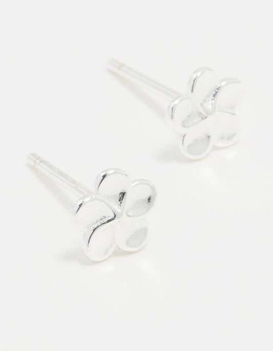 Sterling Silver Frangipani Stud Earrings
