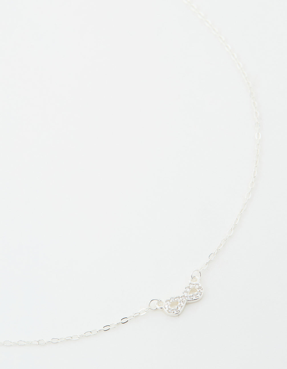 Sterling Silver Cubic Zirconia Infinity Necklace