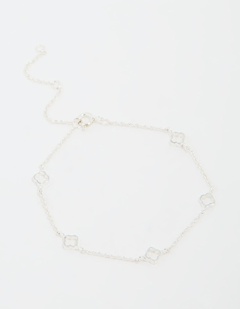 Sterling Silver Hollow Flower Bracelet
