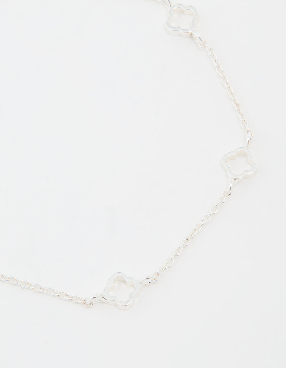 Sterling Silver Hollow Flower Bracelet