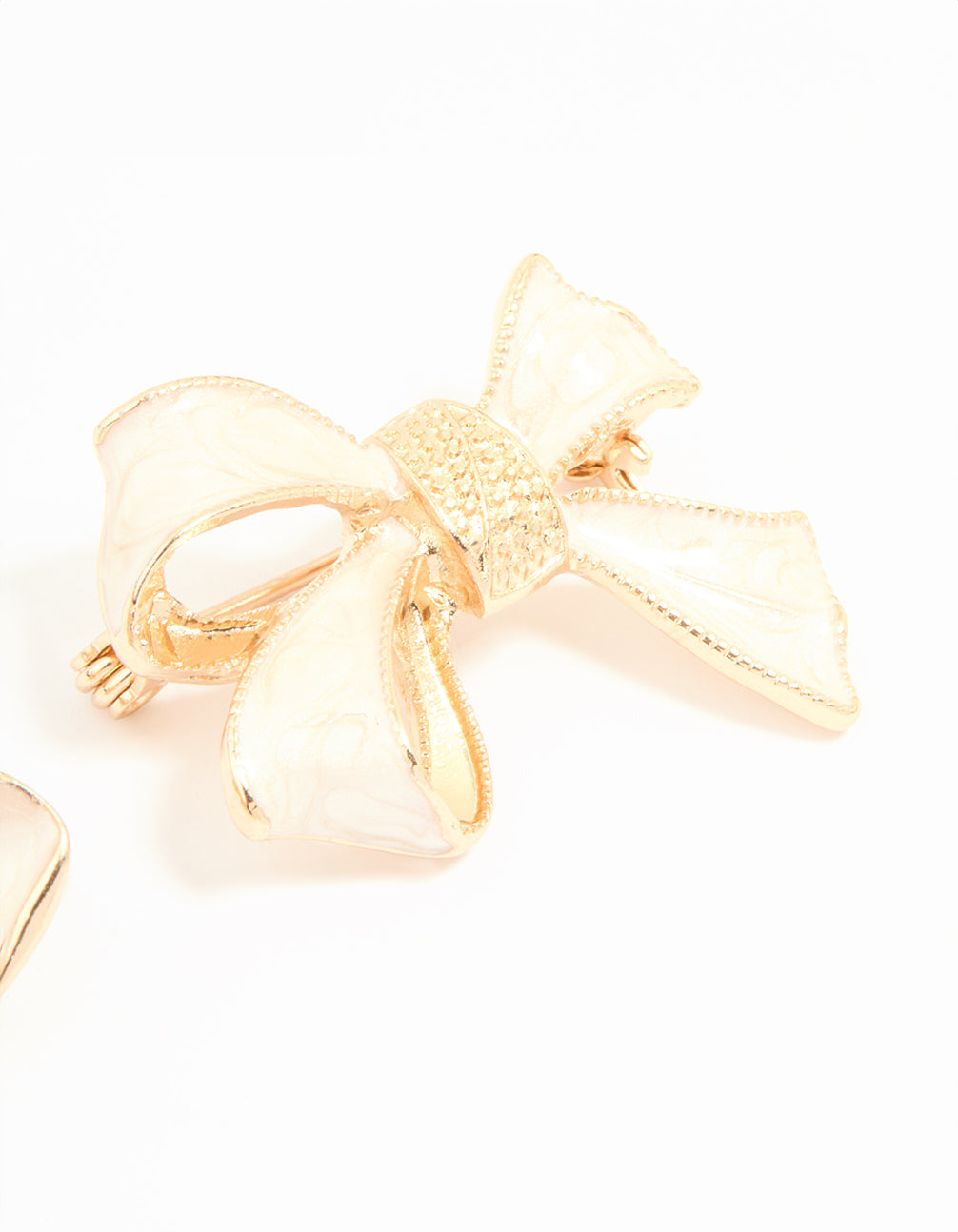 Gold Bow & Flower Brooches 2-Pack