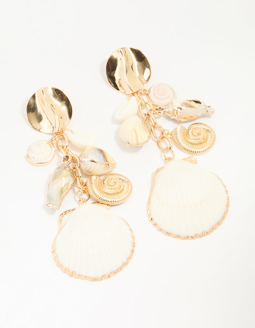 Gold Genuine Shell Drop Earrings