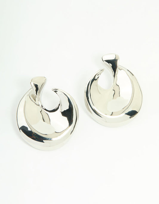 Silver Smooth Stud Earrings