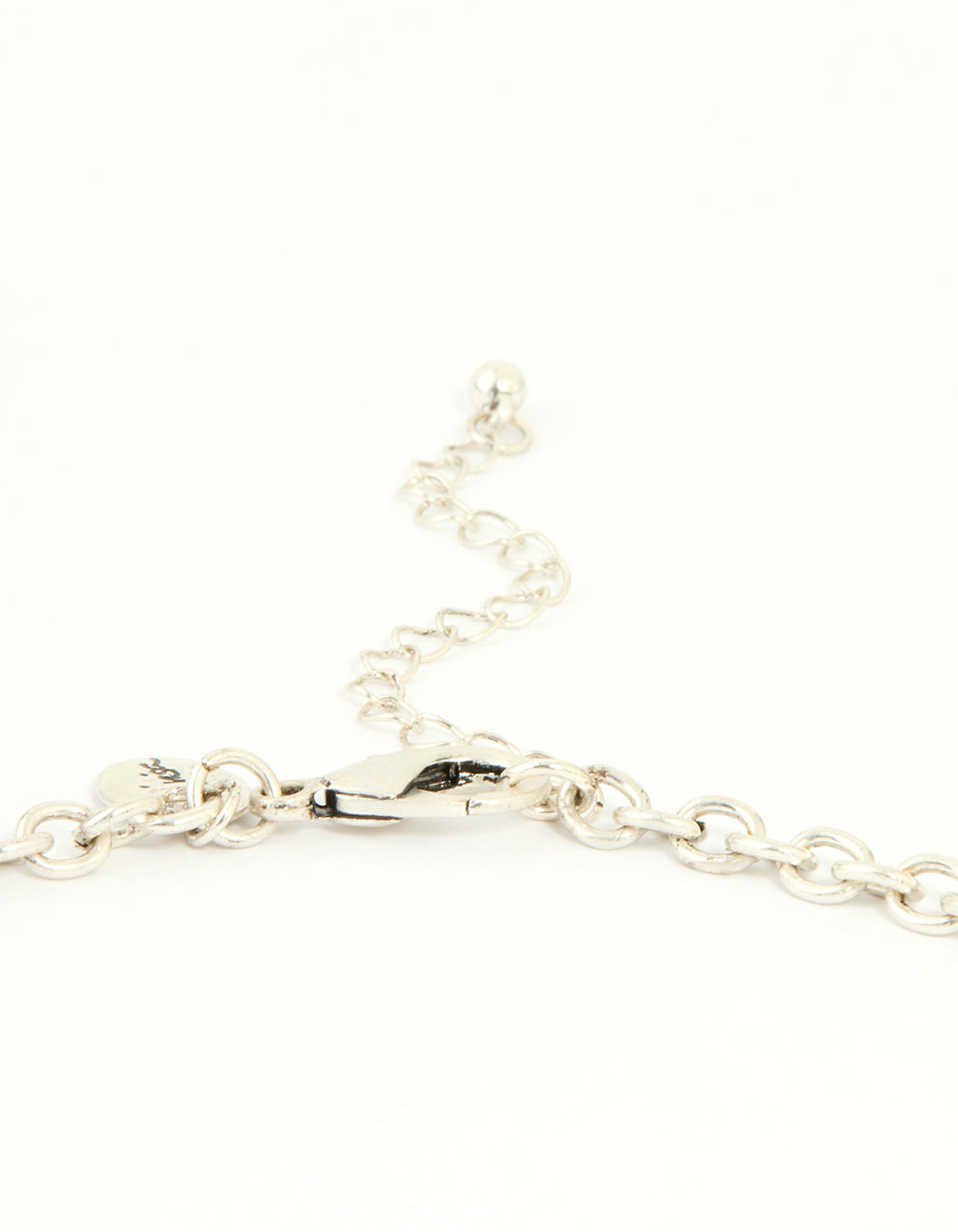 Worn Silver Feather Charm Layered Necklace