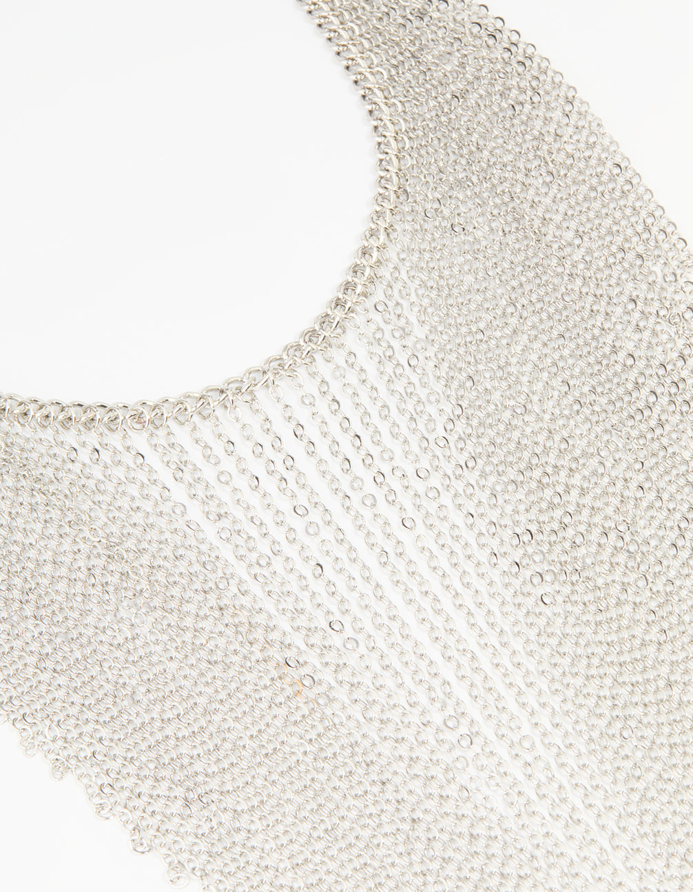 Silver Chain Fringe Necklace