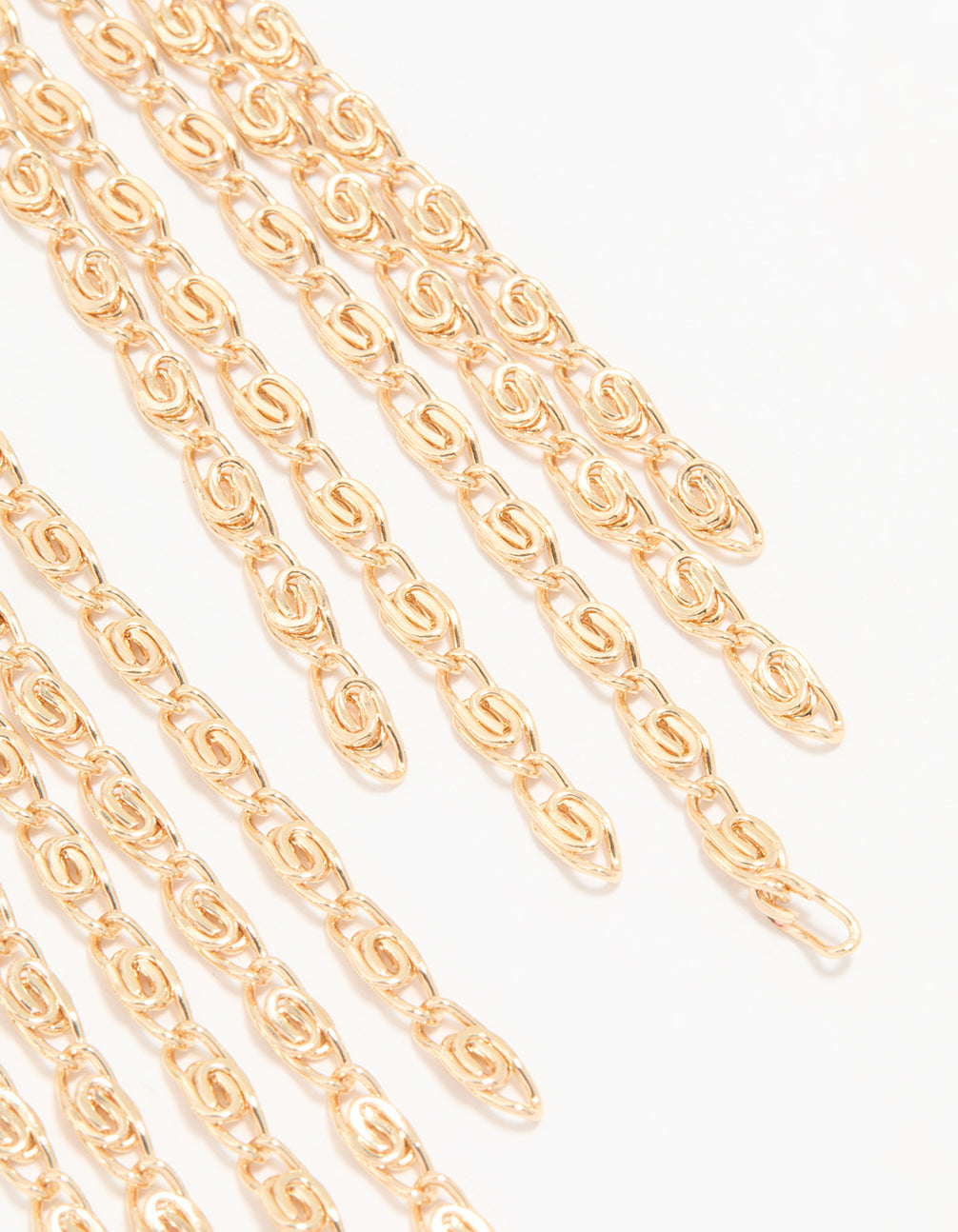 Gold Molten Chain Drop Earrings