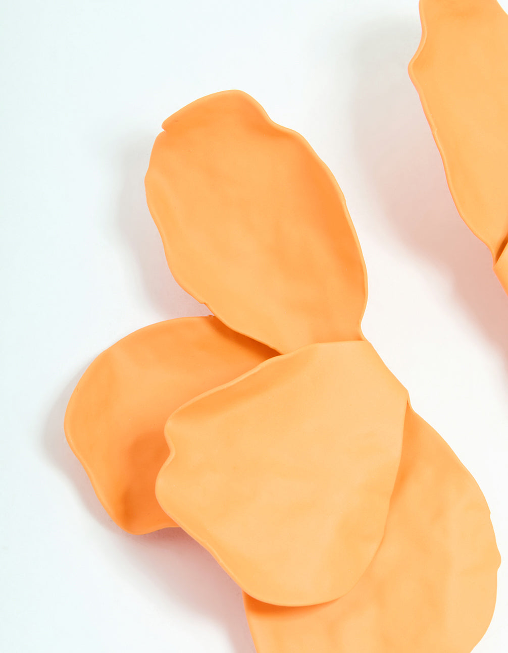 Orange Coated Flower Petal Drop Earrings