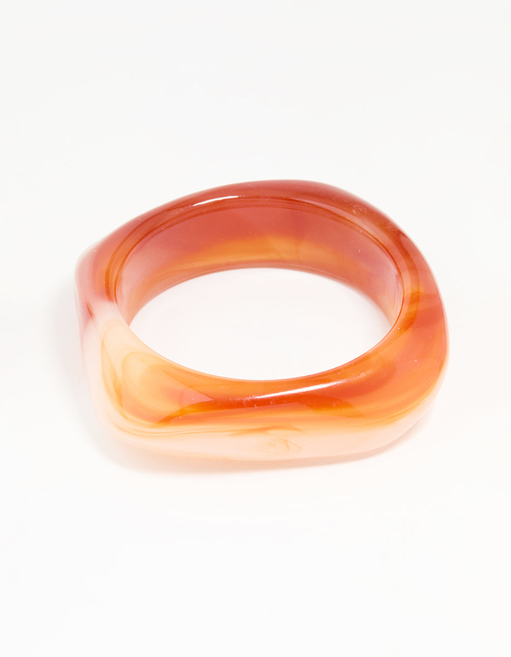 Orange Acrylic Square & Oval Bangle