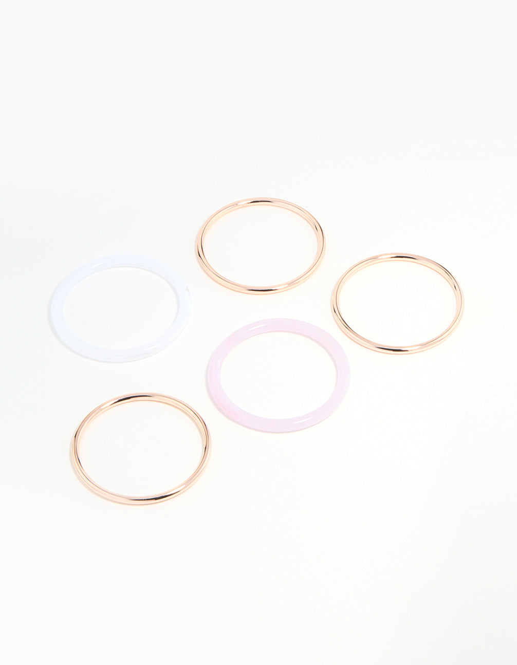 Rose Gold Pink & Cream Tortoiseshell Bangles 5-Pack