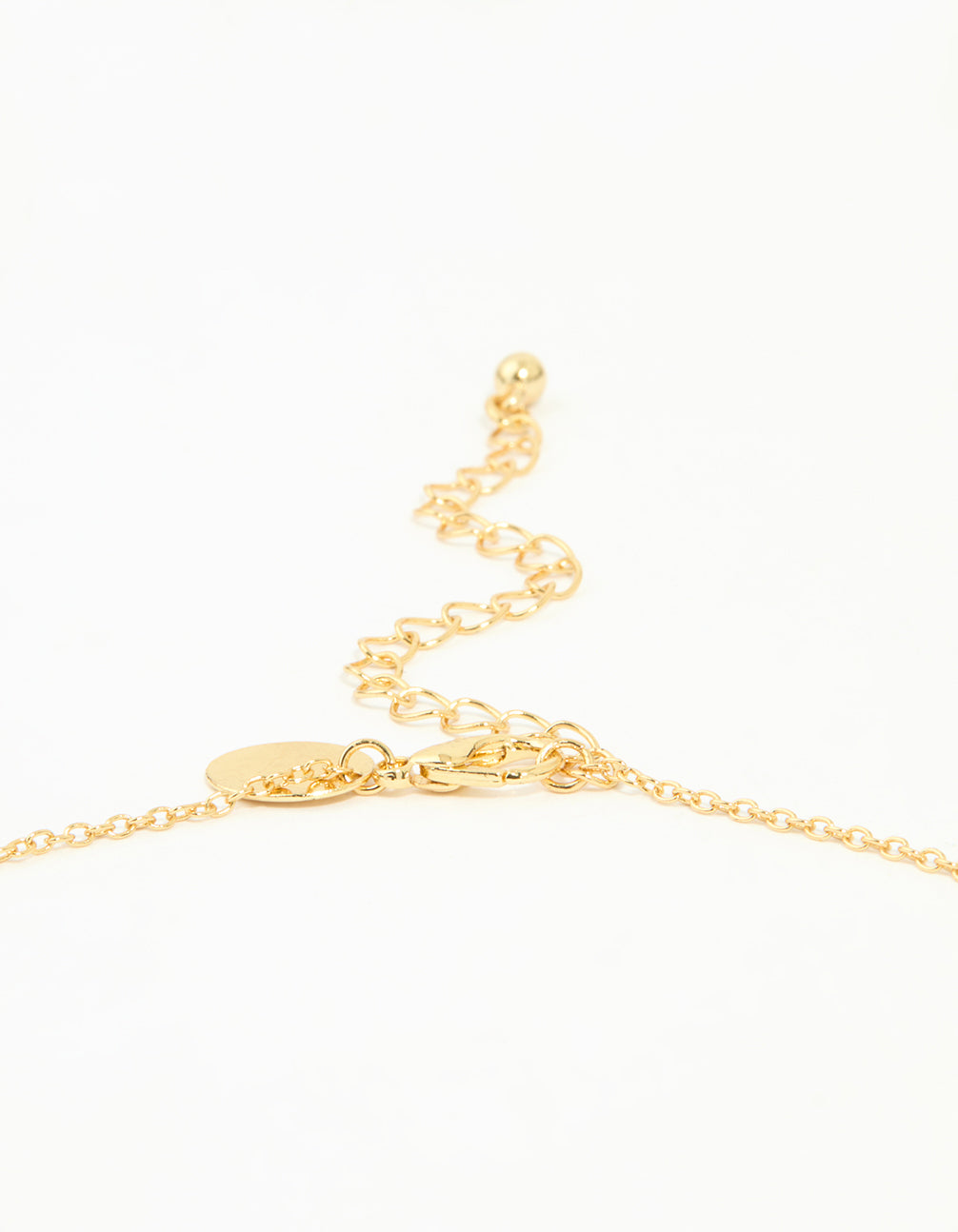 Gold Plated Green Semi Precious Stone Cross Y-Necklace