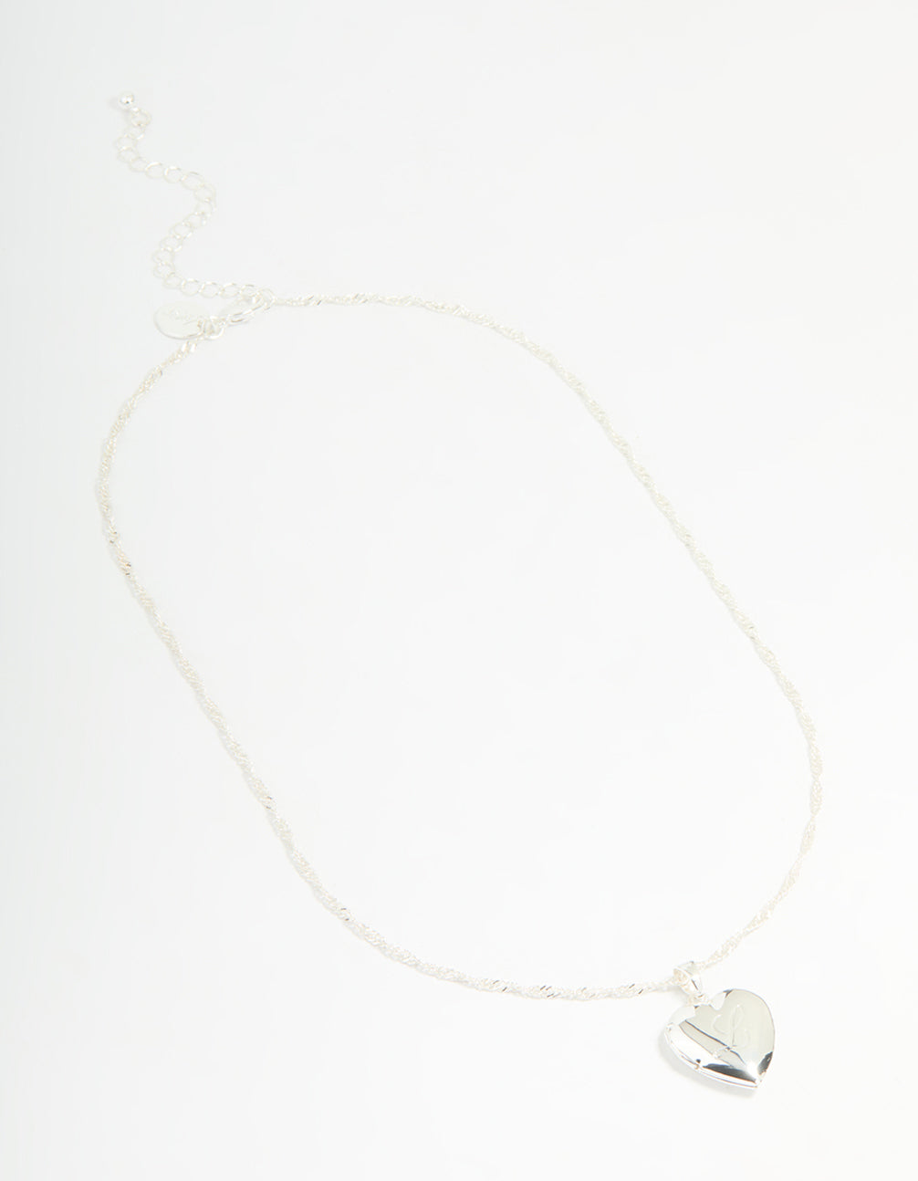 Silver Plated Letter L Heart Locket Necklace