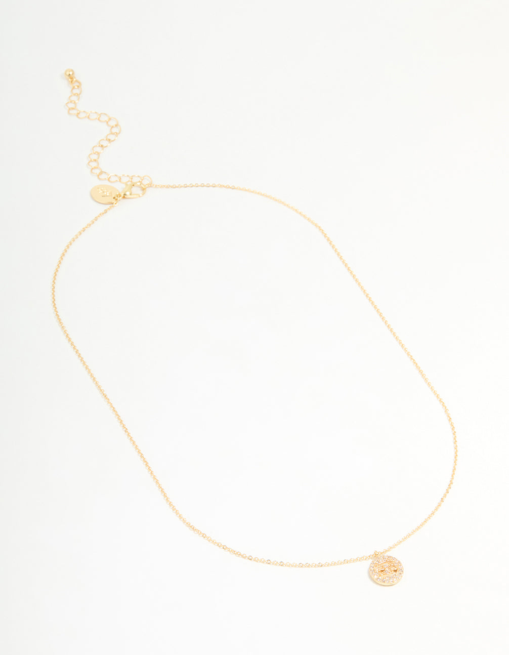 Gold Plated Cubic Zirconia Cancer Circle Necklace