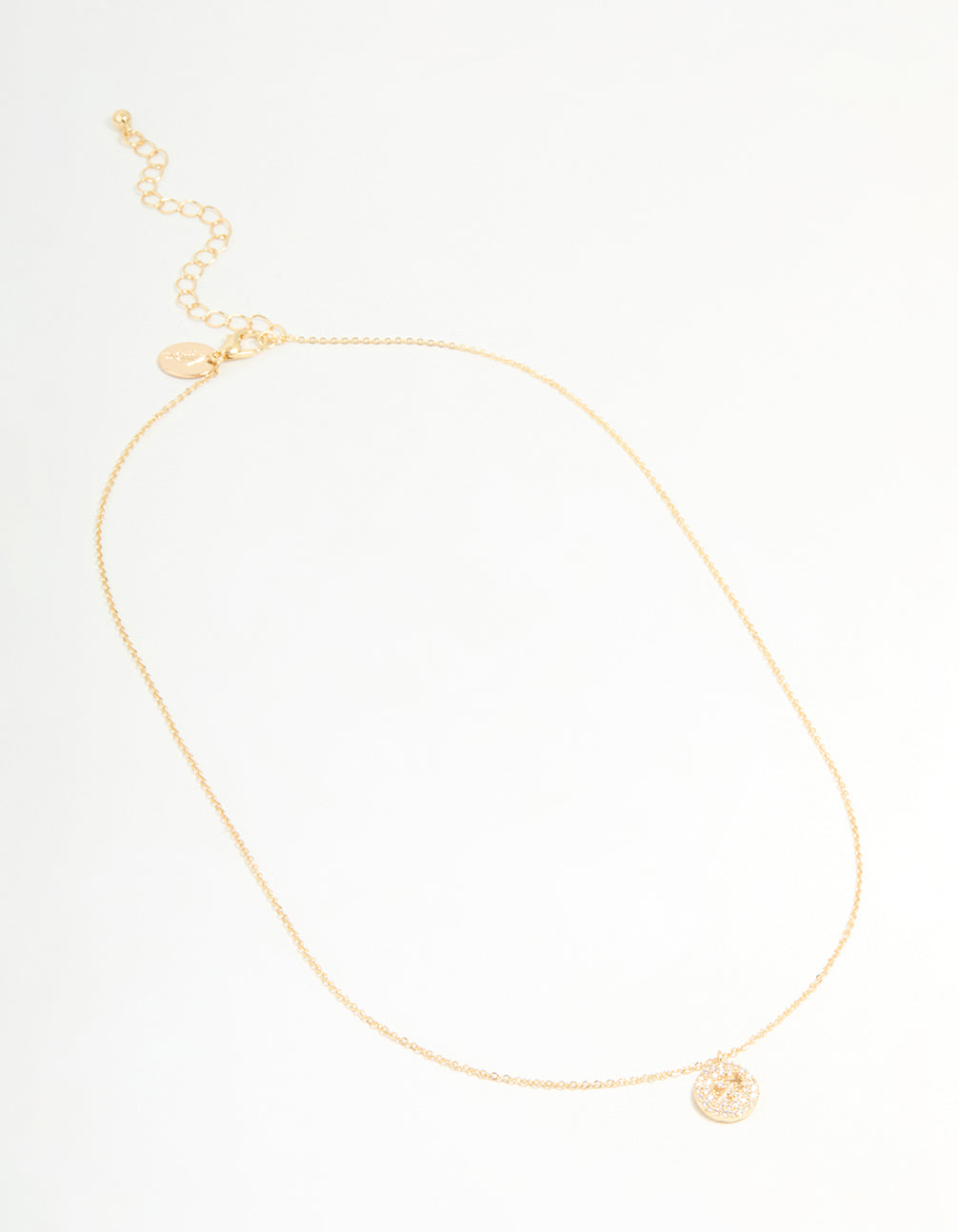 Gold Plated Cubic Zirconia Sagittarius Circle Necklace