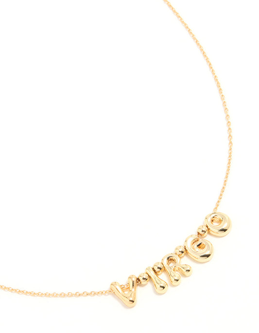 Gold Plated Bubble Virgo Pendant Necklace