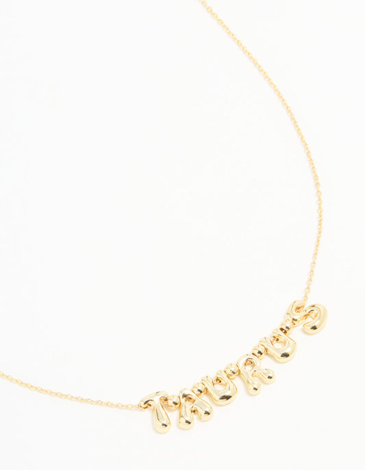Gold Plated Bubble Taurus Necklace