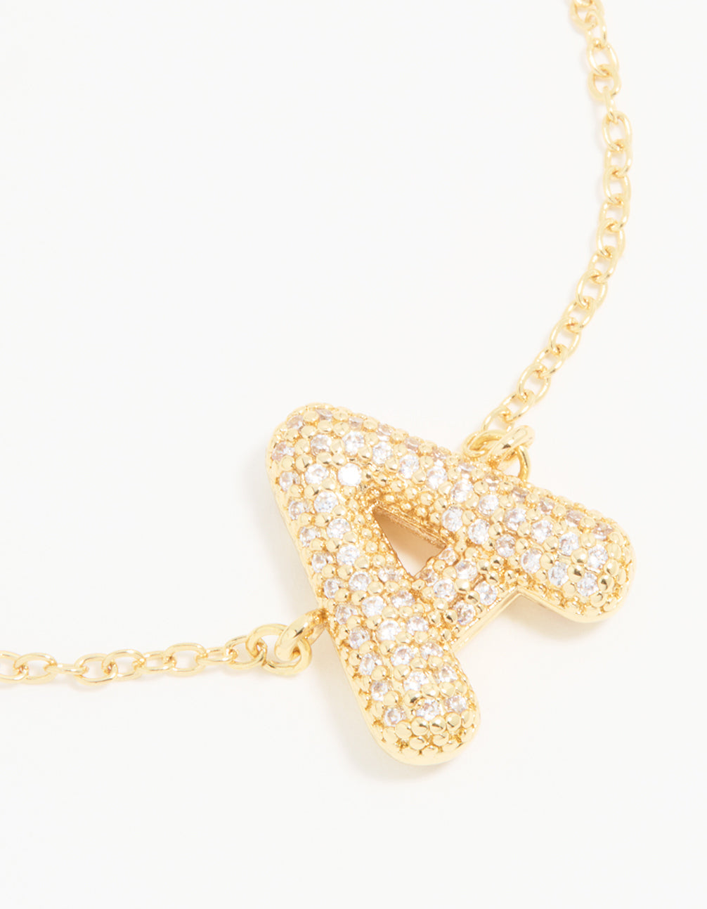 Gold Plated Cubic Zirconia Bubble A Pavé Toggle Bracelet
