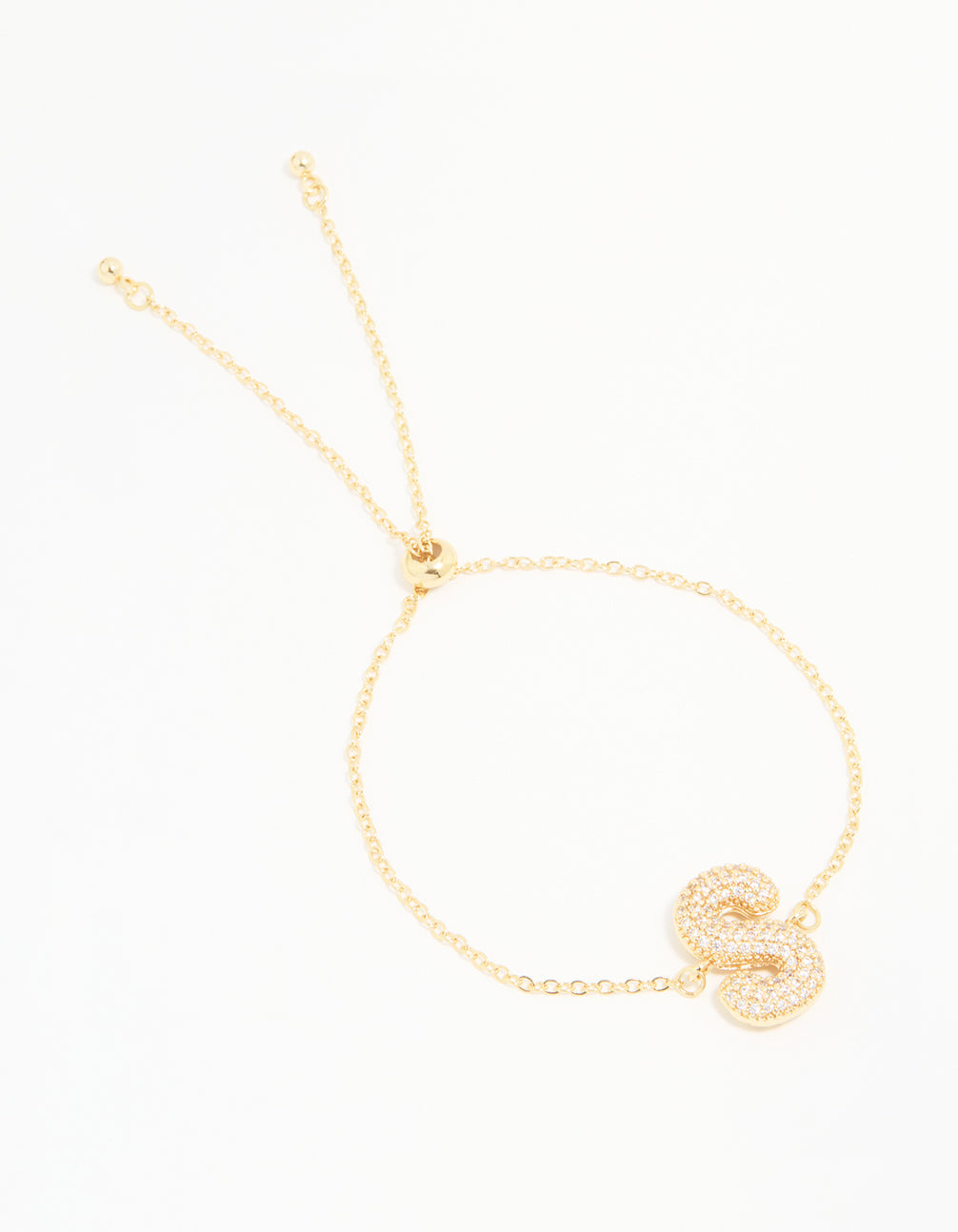 Gold Plated Cubic Zirconia Bubble S Pavé Toggle Bracelet
