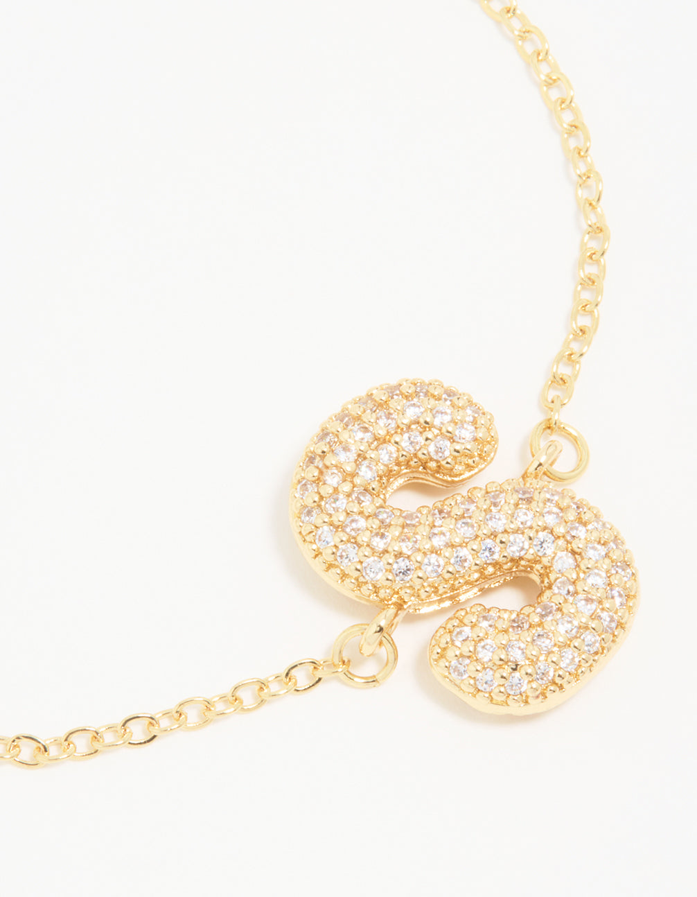 Gold Plated Cubic Zirconia Bubble S Pavé Toggle Bracelet