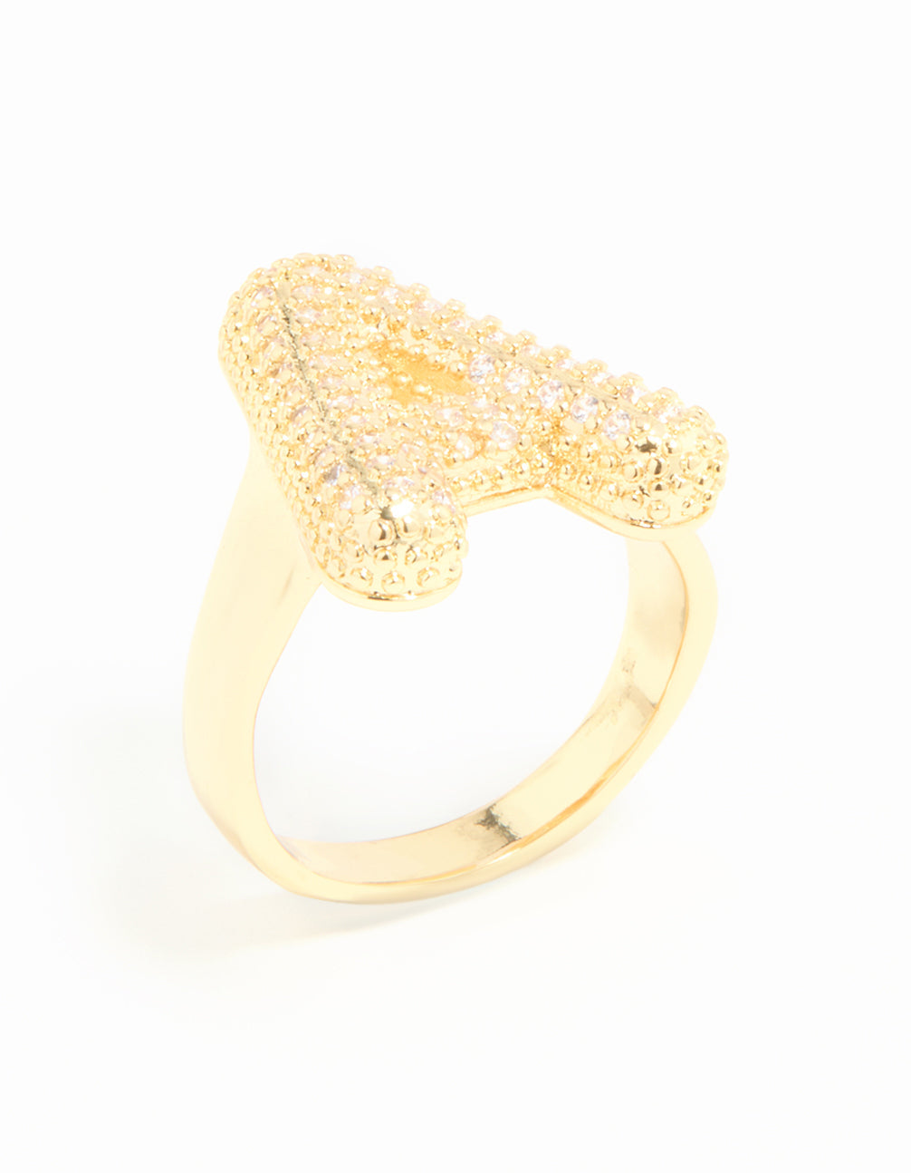 Gold Plated Cubic Zirconia Bubble A Pave Ring