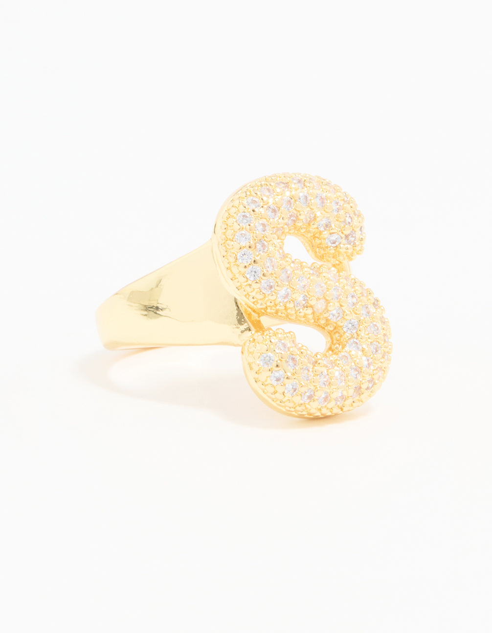 Gold Plated Cubic Zirconia Bubble S Pavé Ring