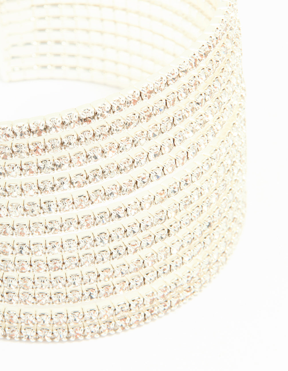 Silver Diamante Strand Wrist Cuff