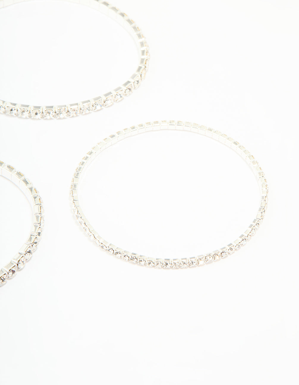 Silver Diamante Stretch Bracelets 8-Pack