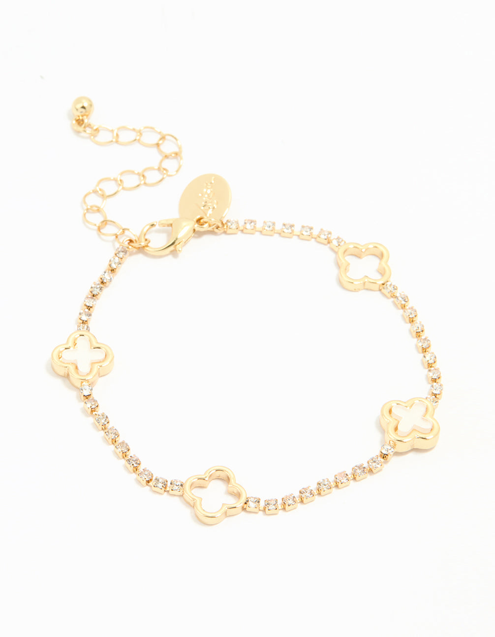 Gold Plated Flower Cupchain Bracelet