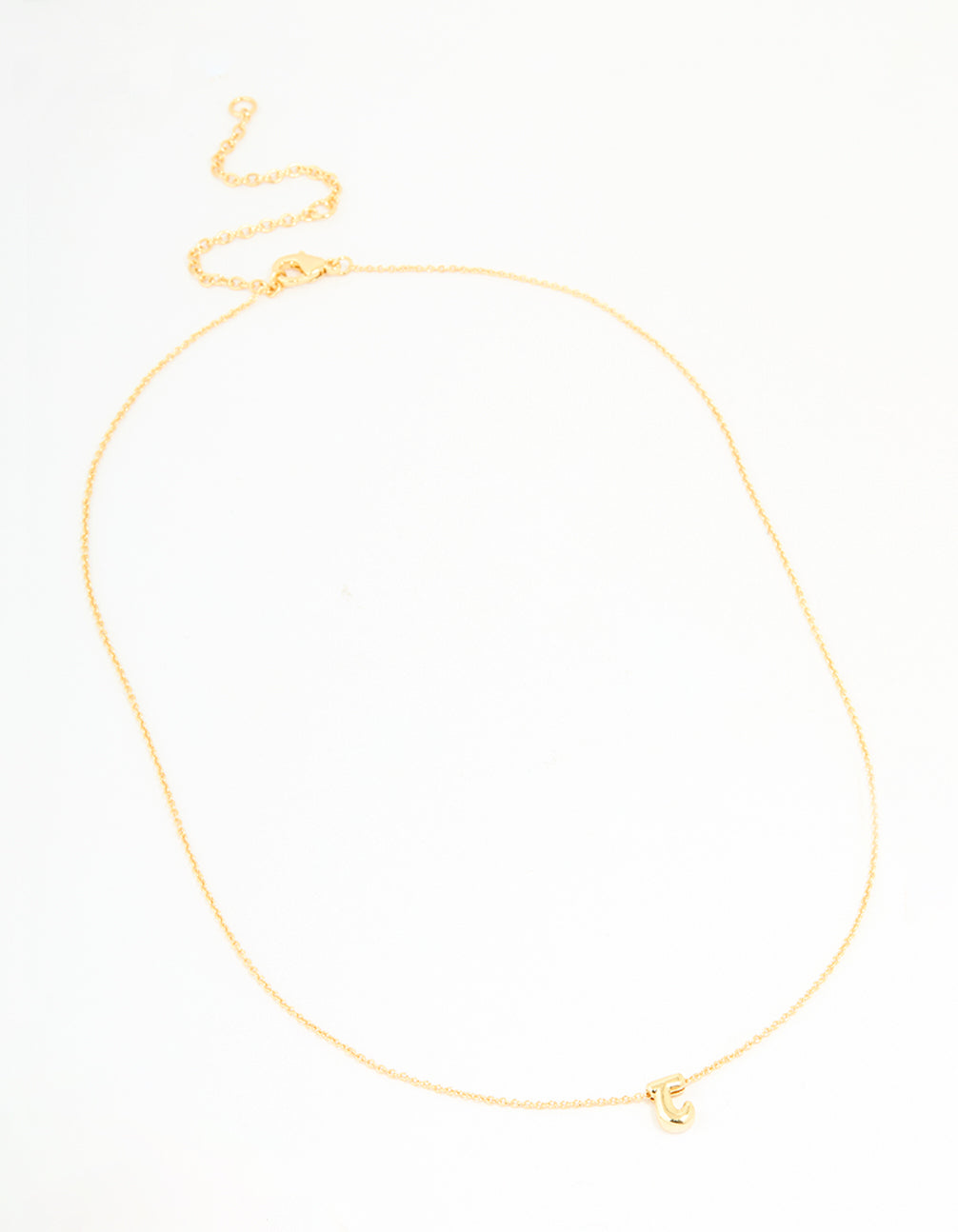 Gold Plated Brass Mini Bubble Letter J Necklace