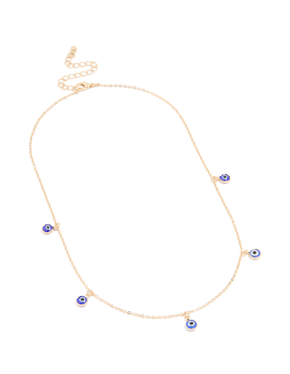 Gold Enamel Evil Eye Necklace