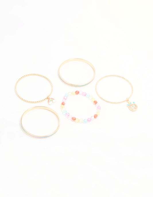 Kids Gold Bangles 5-Pack