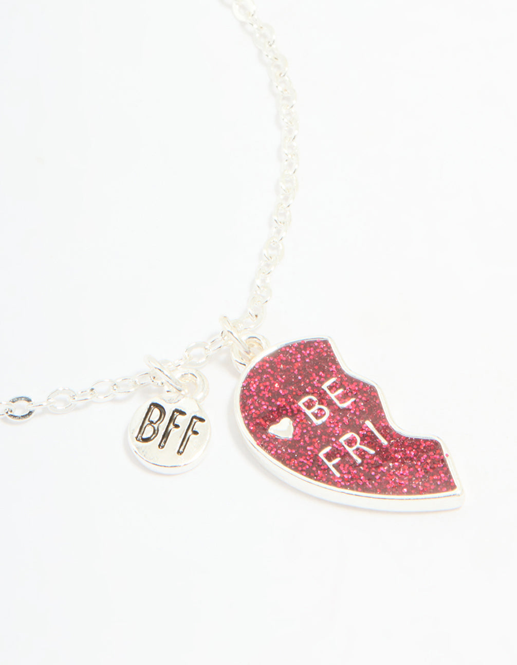 Kids Silver Heart BFF Bracelets 2-Pack