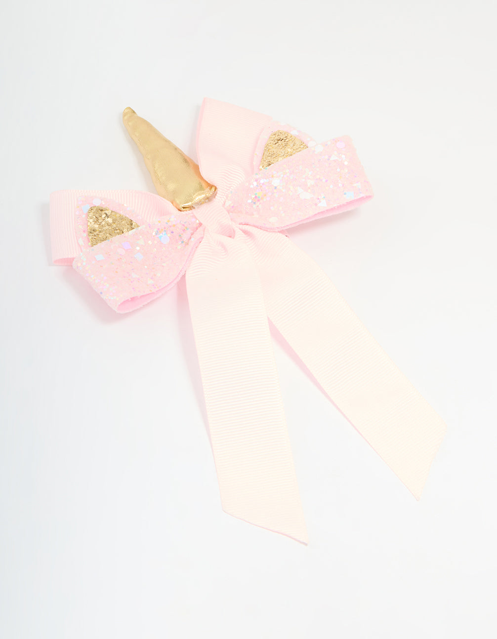 Kids Pink Sequin Unicorn Hair Bow Clip
