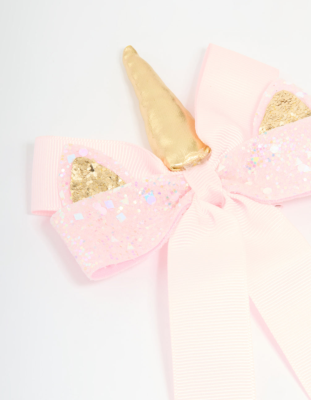 Kids Pink Sequin Unicorn Hair Bow Clip