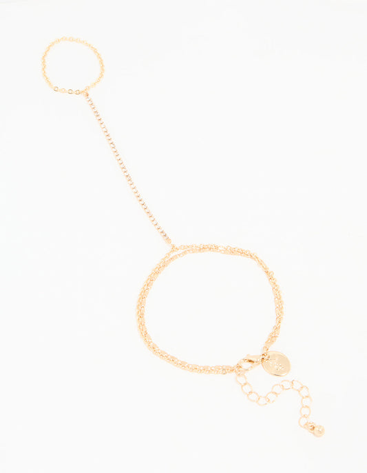 Gold Dainty Layered Hand Chain