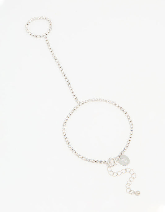 Silver Diamante Hand Chain