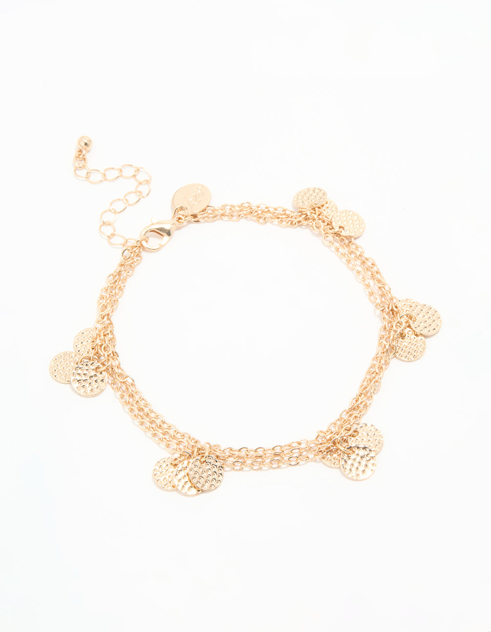 Gold Triple Layered Coin Anklet