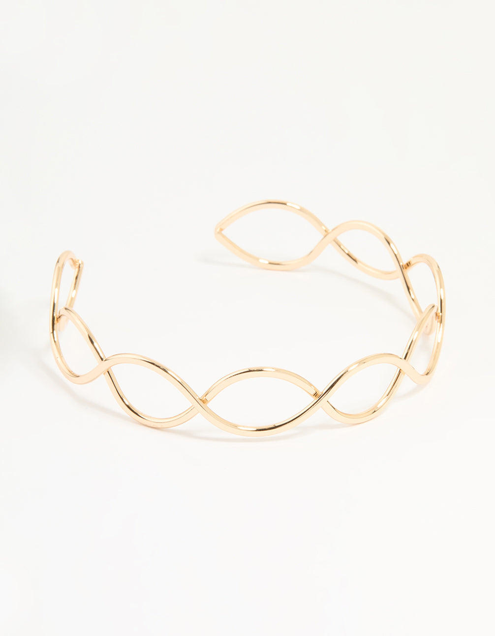 Gold Twisted Over Arm Cuff
