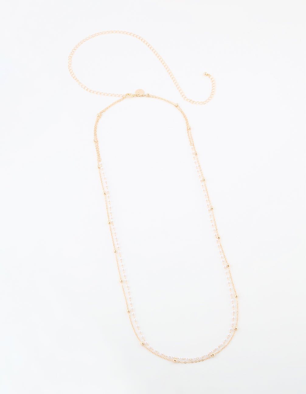 Gold Pearl & Ball Layered Body Chain