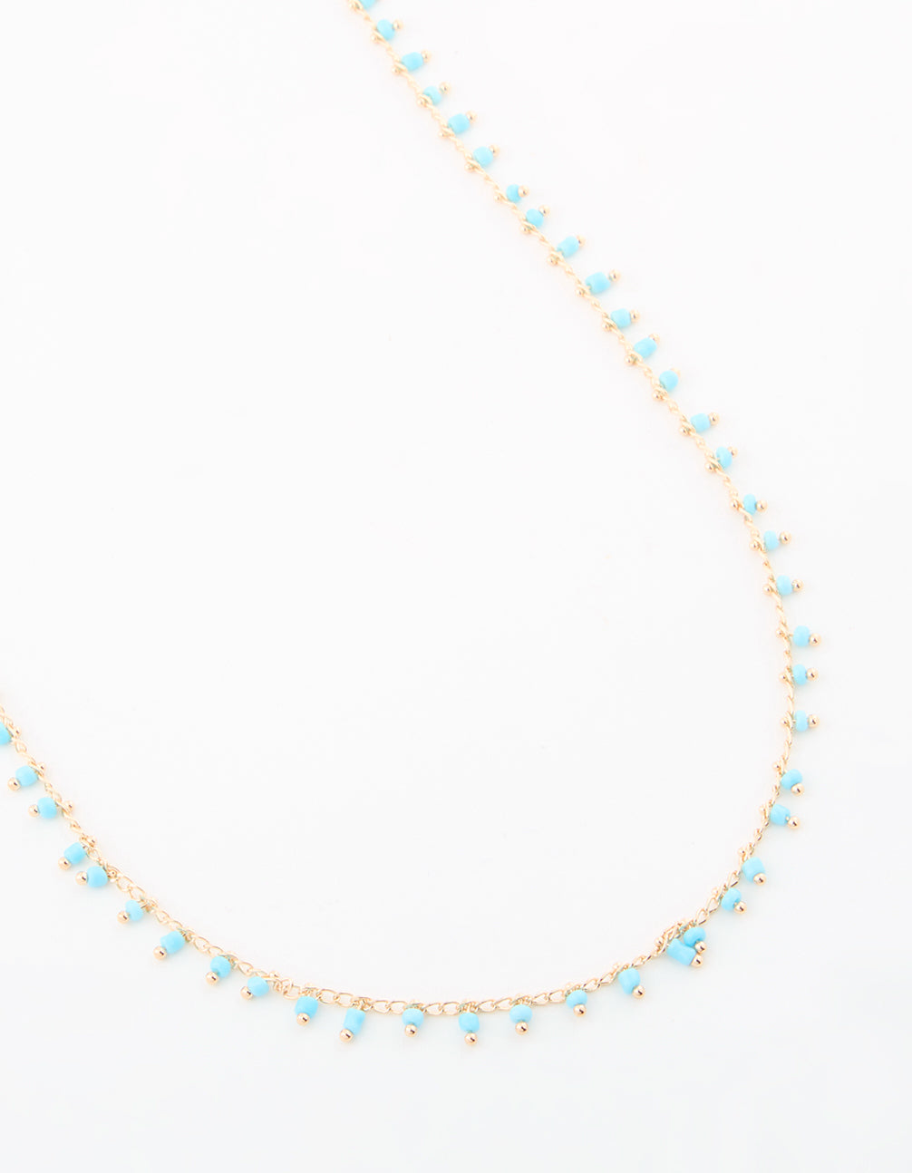Gold Blue Beaded Waist Chain