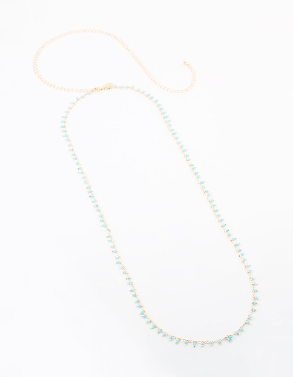 Gold Blue Beaded Waist Chain
