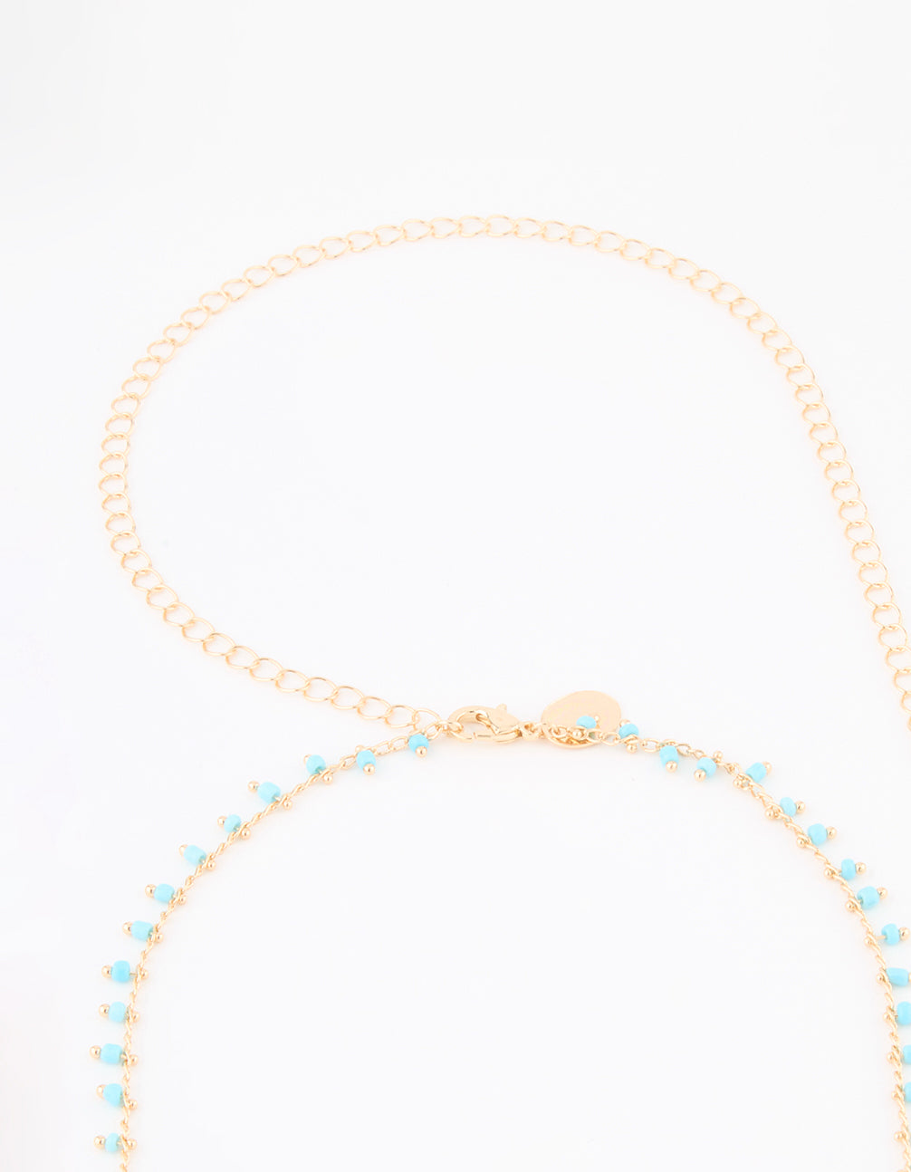 Gold Blue Beaded Waist Chain