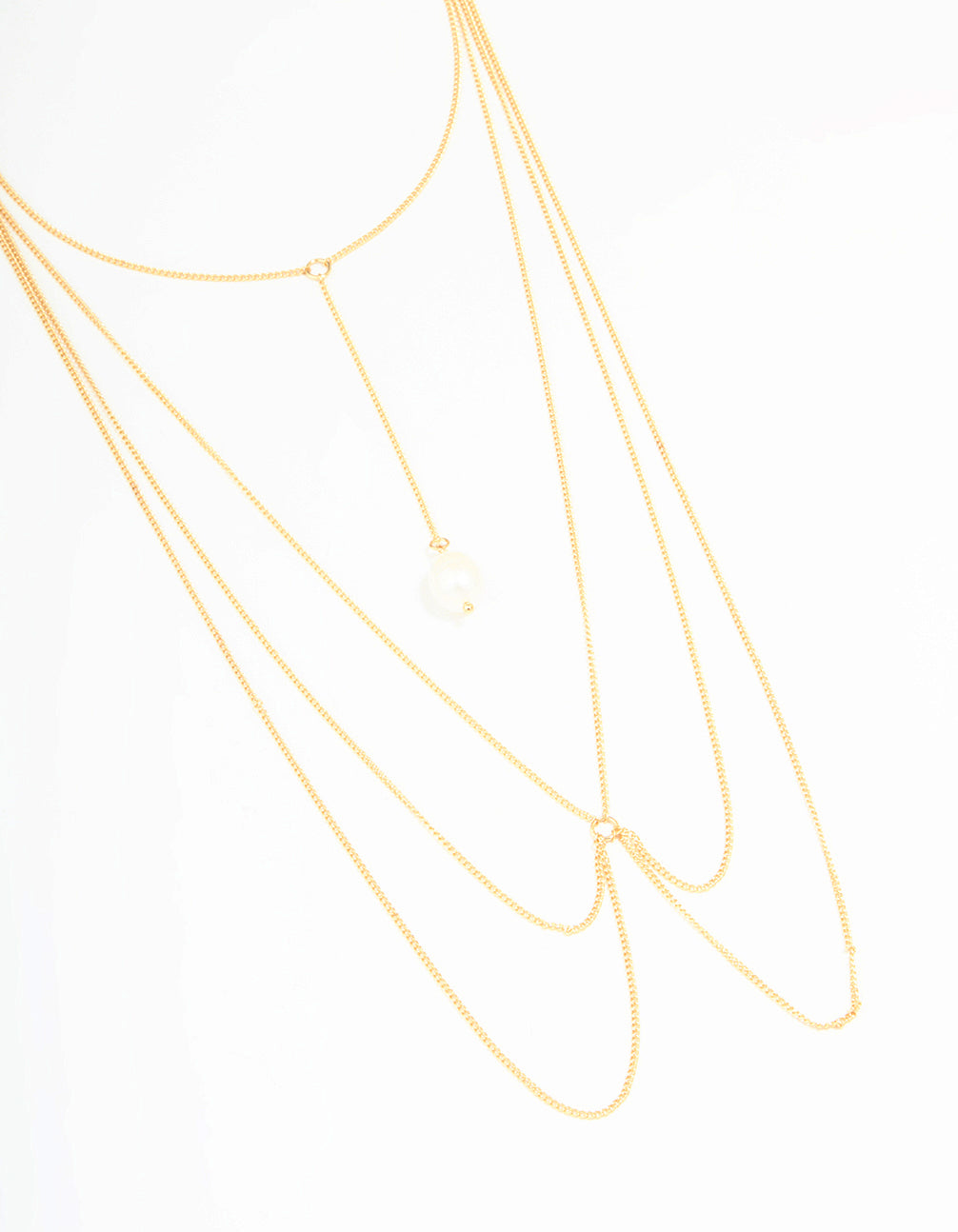 Gold Pearl Layered Body Chain