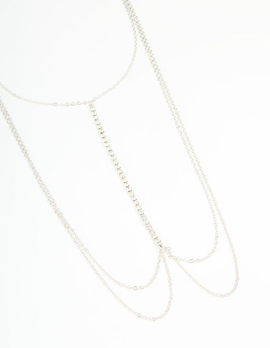 Silver Cubic Zirconia Body Chain