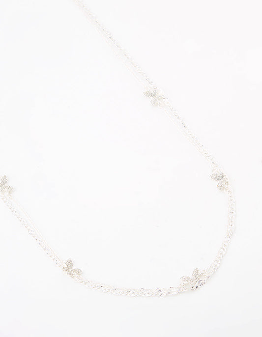 Silver Butterfly Layered Waist Chain