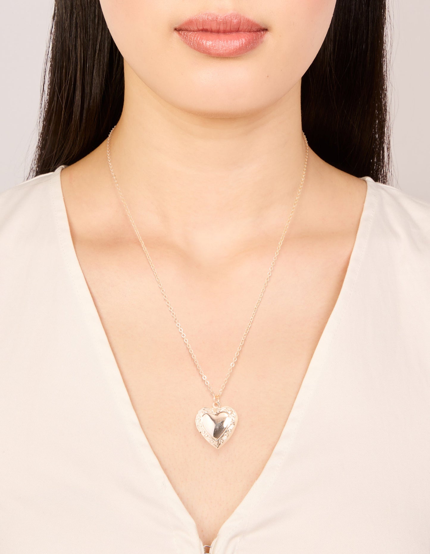 Rose Gold Plated Heart Locket Necklace