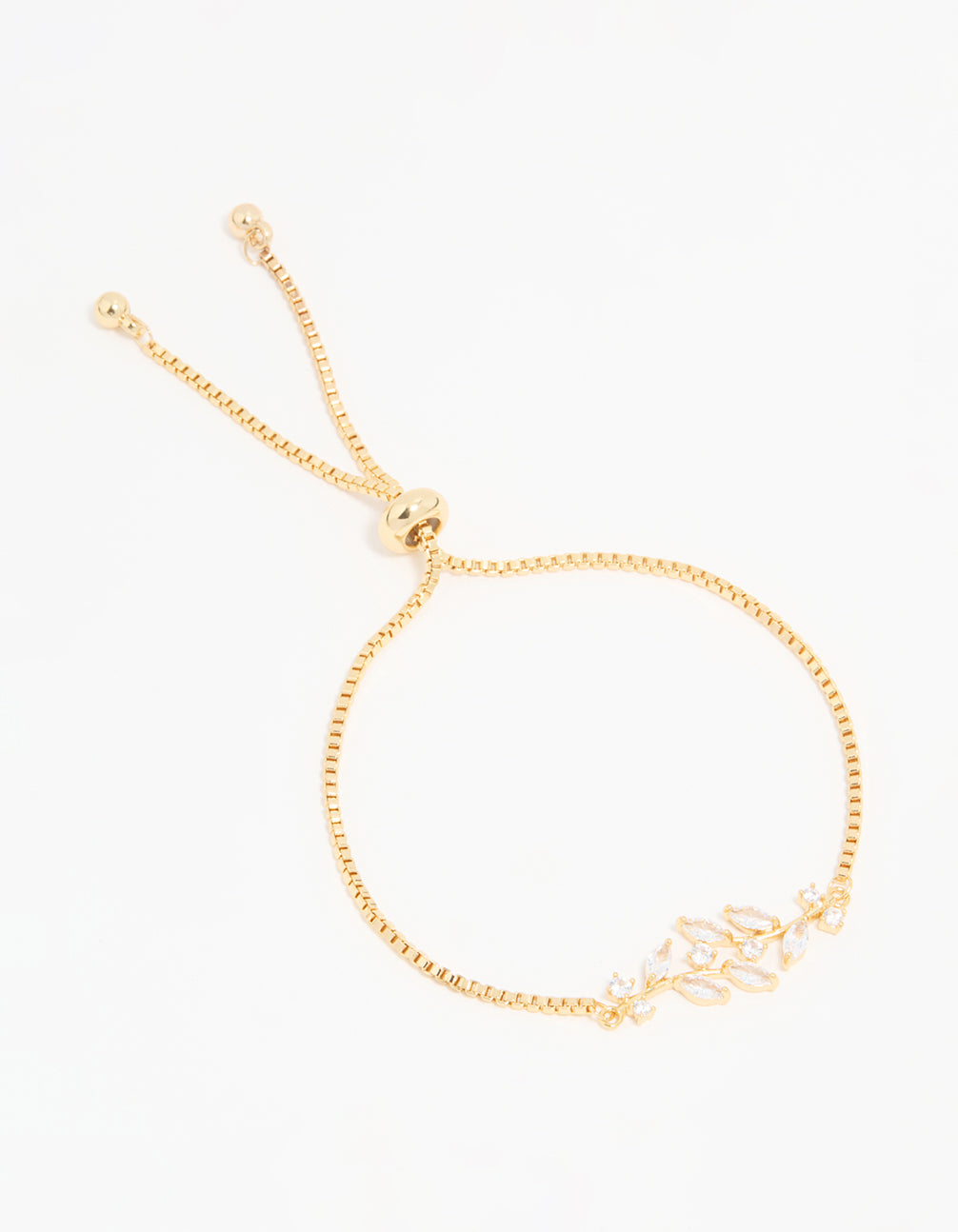 Gold Plated Cubic Zirconia Vine Toggle Bracelet