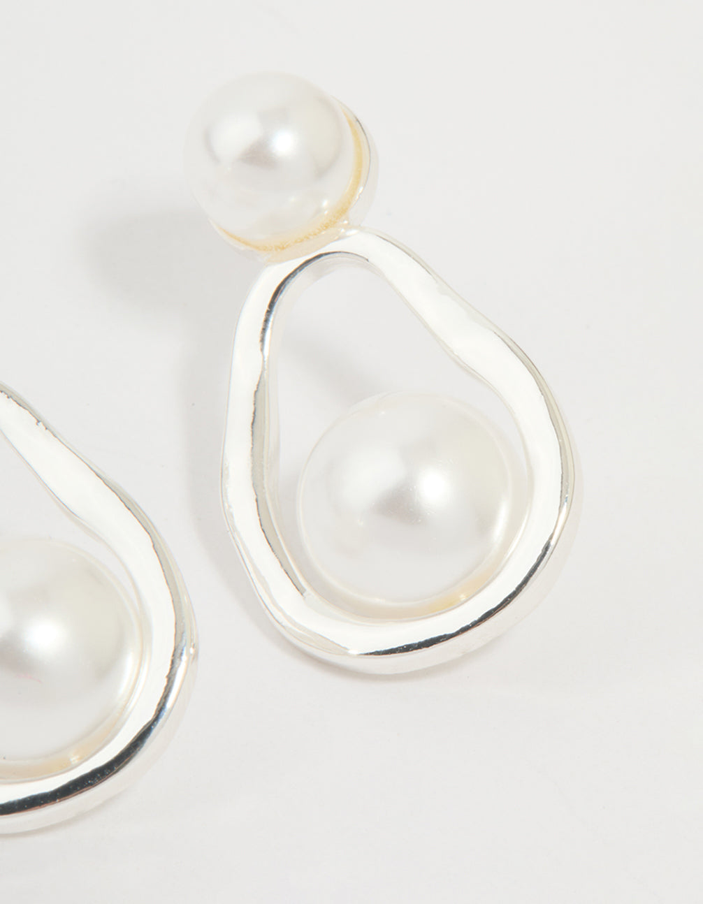 Silver Pearl Pear Drop Earrings